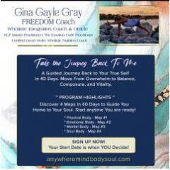 Savvy Soul-U-Tions with Gina Gayle Gray: Take The Journey Back To Me with A Freedom Coach & Oracle